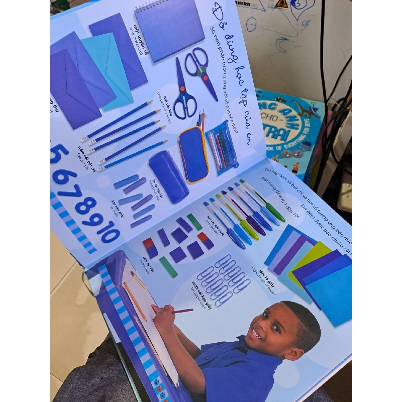 Tiếng anh cho bé trai cuốn sách màu xanh mới 90% sách màu MẸ VÀ BÉ HCM1709 924926