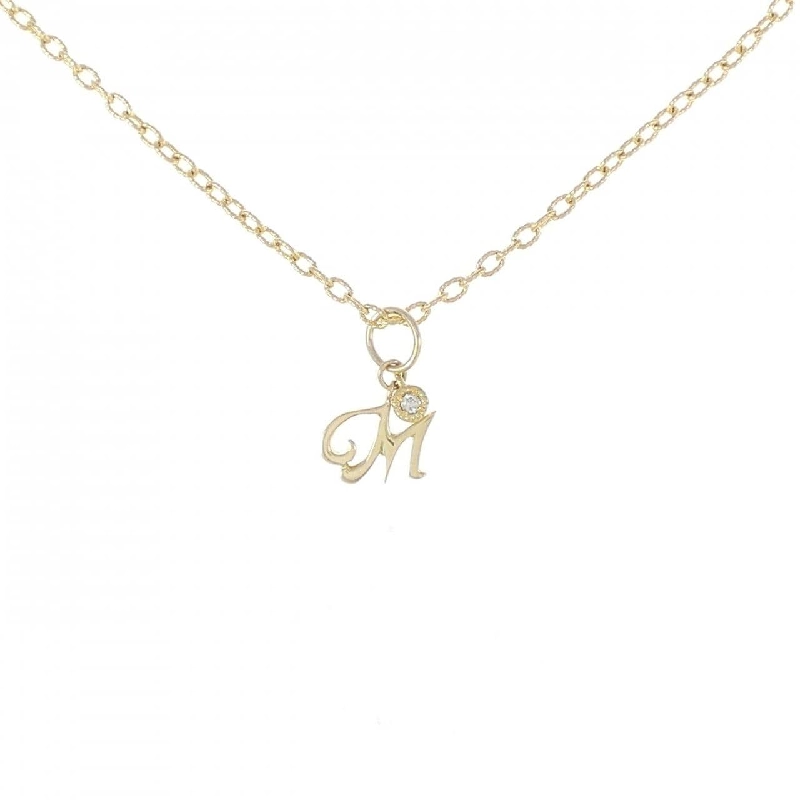 K18YG Chữ cái M Dây chuyền kim cương 0.01CT - Hàng hiệu Chính hãng 863929