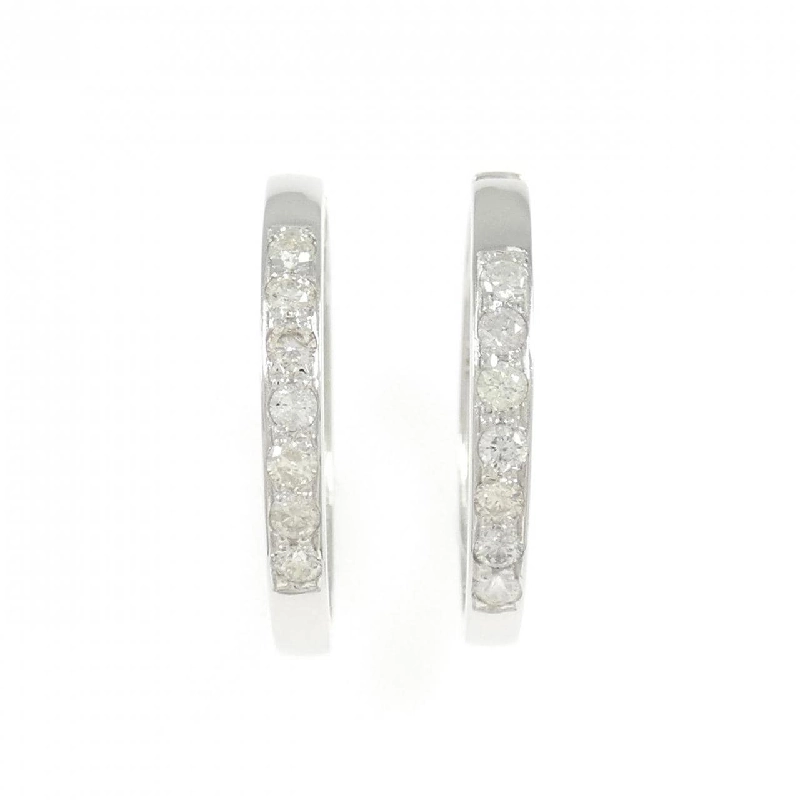 K18WG Bông tai kim cương hình vòng 0.70CT - Hàng hiệu Chính hãng 870316