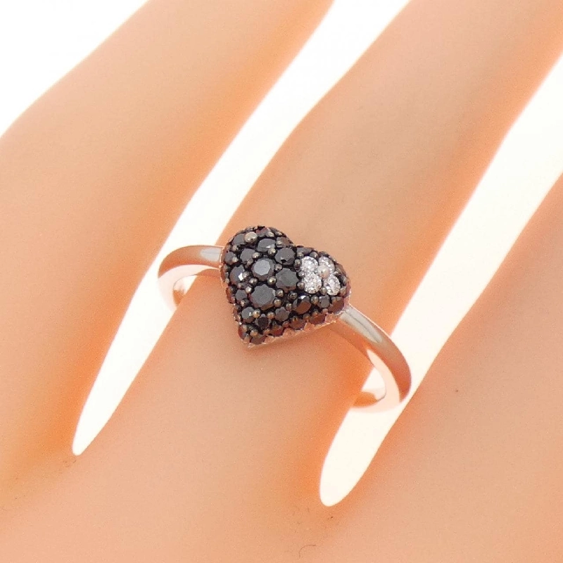 Nhẫn kim cương hình trái tim × hoa K18WG/K18BG 0.30CT 670060