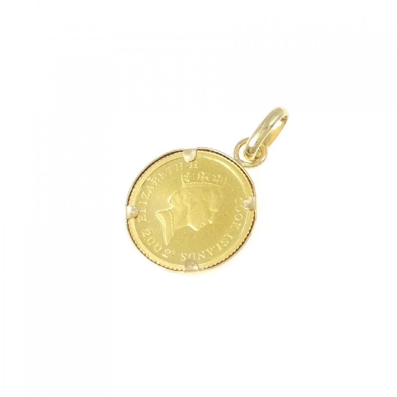 K18YG(枠) Mặt dây chuyền đồng xu - Hàng hiệu Authentic 863339