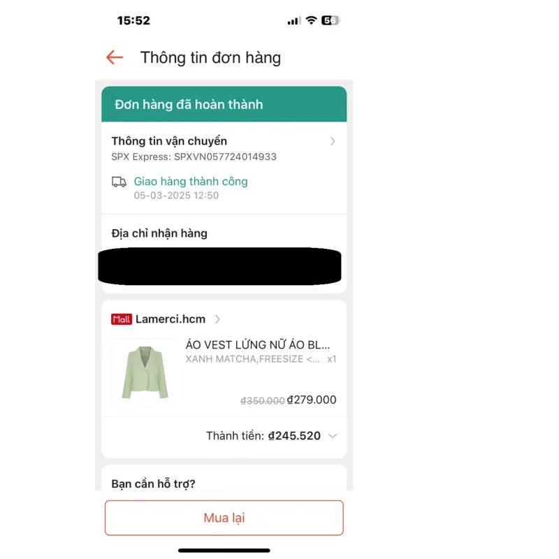 Áo vest lửng màu xanh mint đẹp Lamerci mới 99% 574838