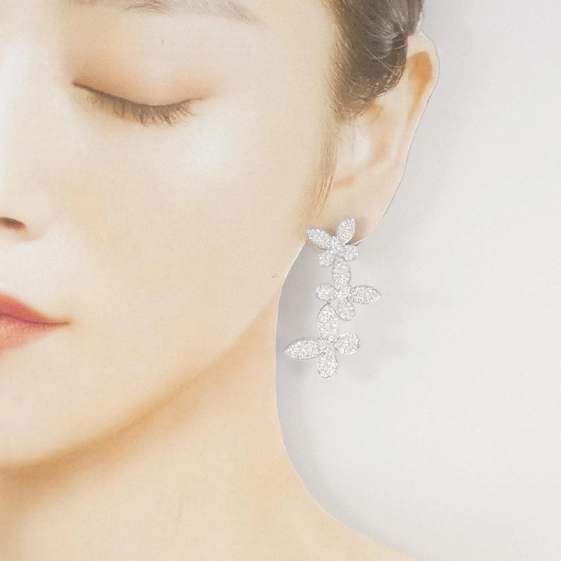 Bông tai hình bướm ba lớp Pave - Hàng hiệu Authentic 843570