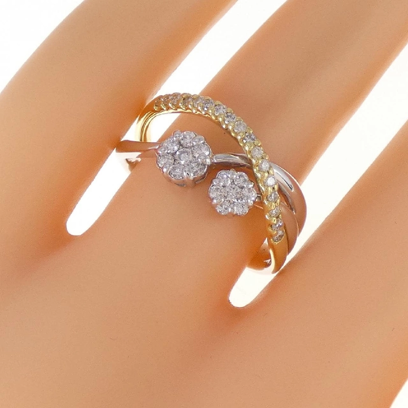 Nhẫn kim cương hoa K18WG/K18YG 0.40CT 671890