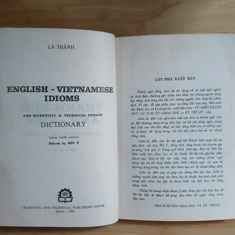 Từ Điển Thành Ngữ Anh ▪︎ Việt (Xb 1989) - Lã Thành 500198
