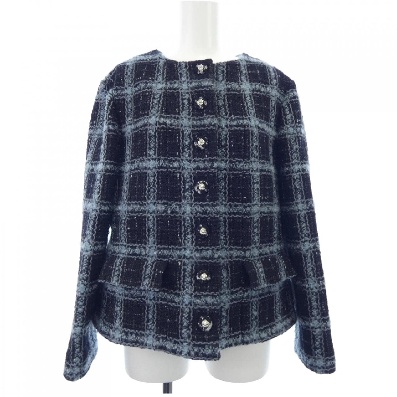 【Đối tượng phiếu giảm giá】Áo khoác không cổ CHANEL 642536