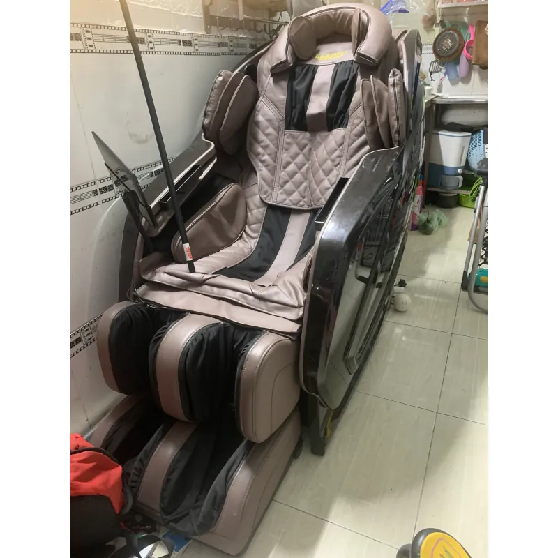 Ghế massage toàn thân đa năng 5D khung kim loại, da tự nhiên 597035