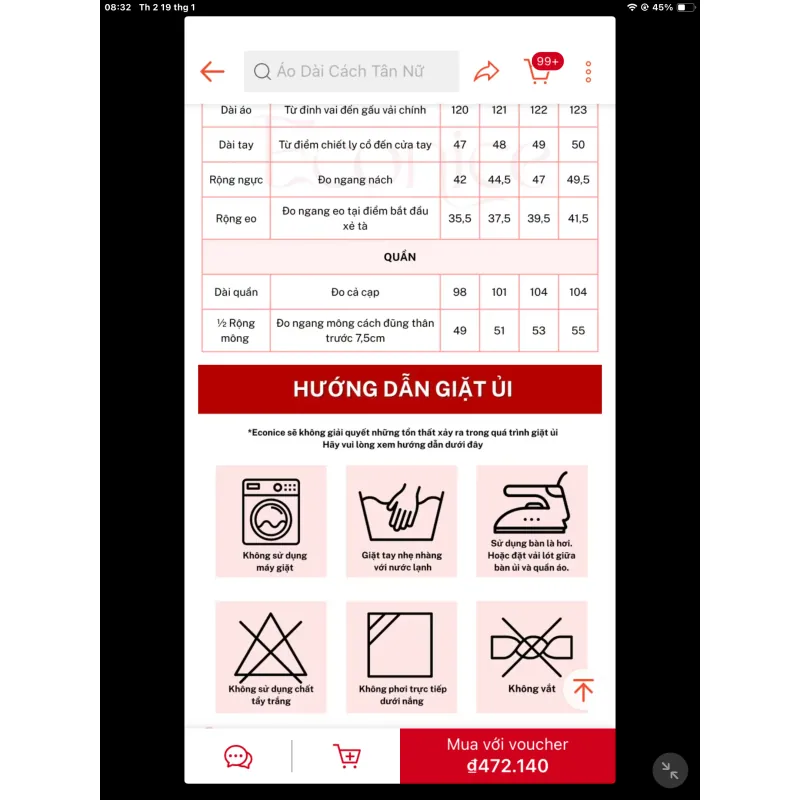 ÁO DÀI ECONICE MỚI MẶC 1 LẦN SIZE S 779366