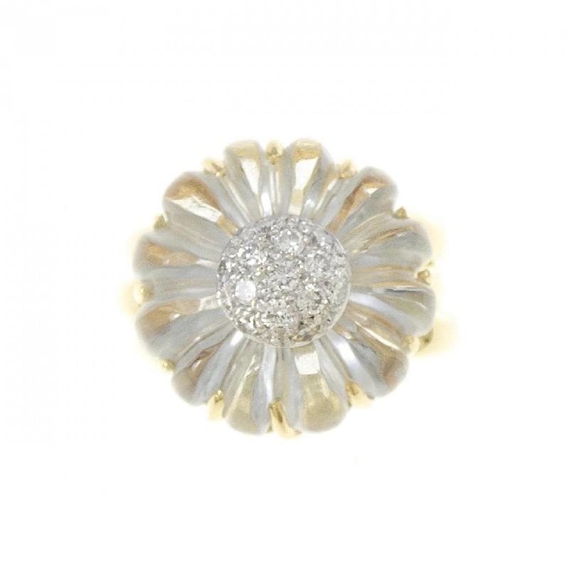 Nhẫn hoa đá topaz xanh 750YG/750WG 669572