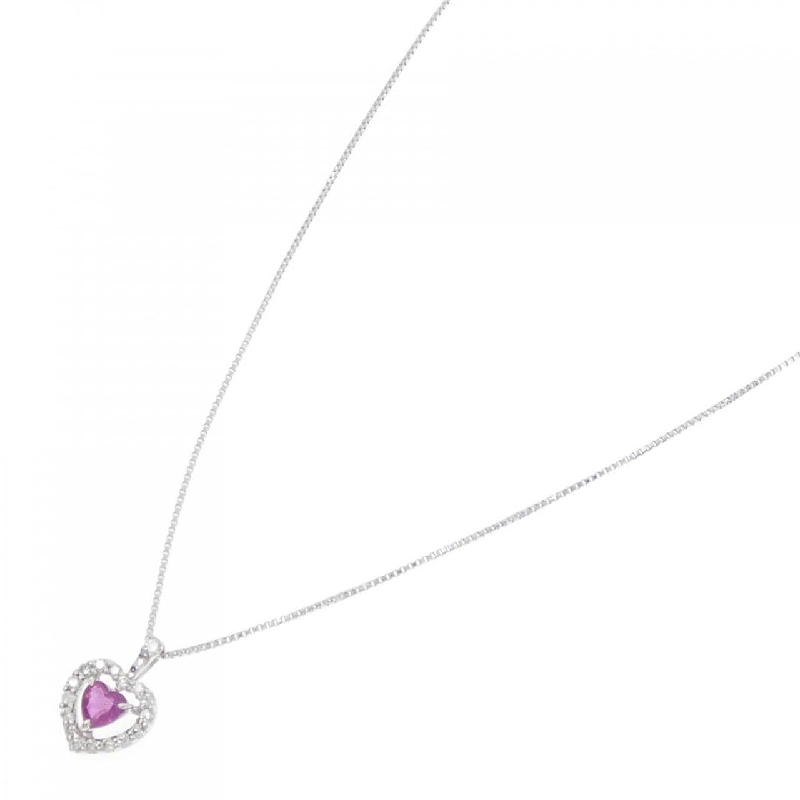 K18WG Dây chuyền hình trái tim Ruby 0.18CT - Hàng hiệu Chính hãng 865285