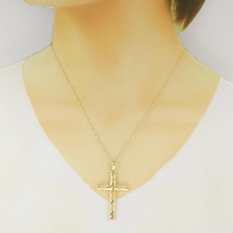 K18YG Dây chuyền hình chữ thập - Hàng hiệu Chính hãng 860383