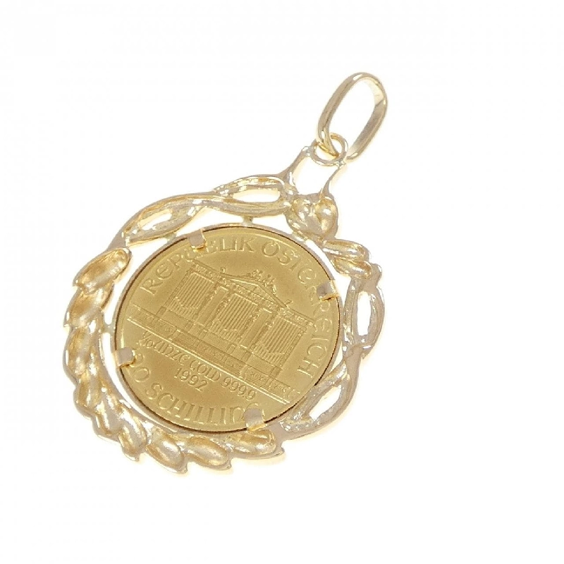 K18YG(枠) Đồng xu mặt dây chuyền - Hàng hiệu Authentic 867132