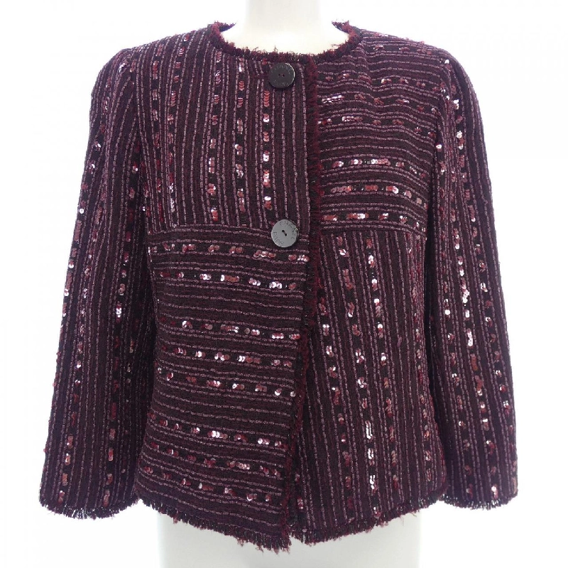 【Mã giảm giá】【Cổ điển】Áo khoác không cổ CHANEL 641700