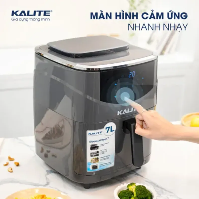 Nồi chiên hơi nước KALITE STEAM 7 chiên hấp 2 trong 1, dung tích 7 lít 585193
