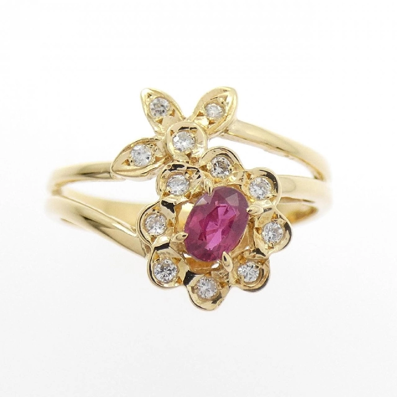 Nhẫn Ruby Hoa K18YG - Hàng hiệu Chính hãng 850471