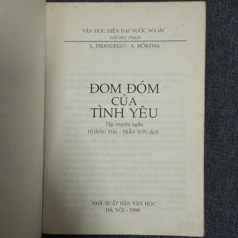 Đom đóm của tình yêu (Tập truyện ngắn chọn lọc) - Luigi Pirandello, Alberto Moravia 755509
