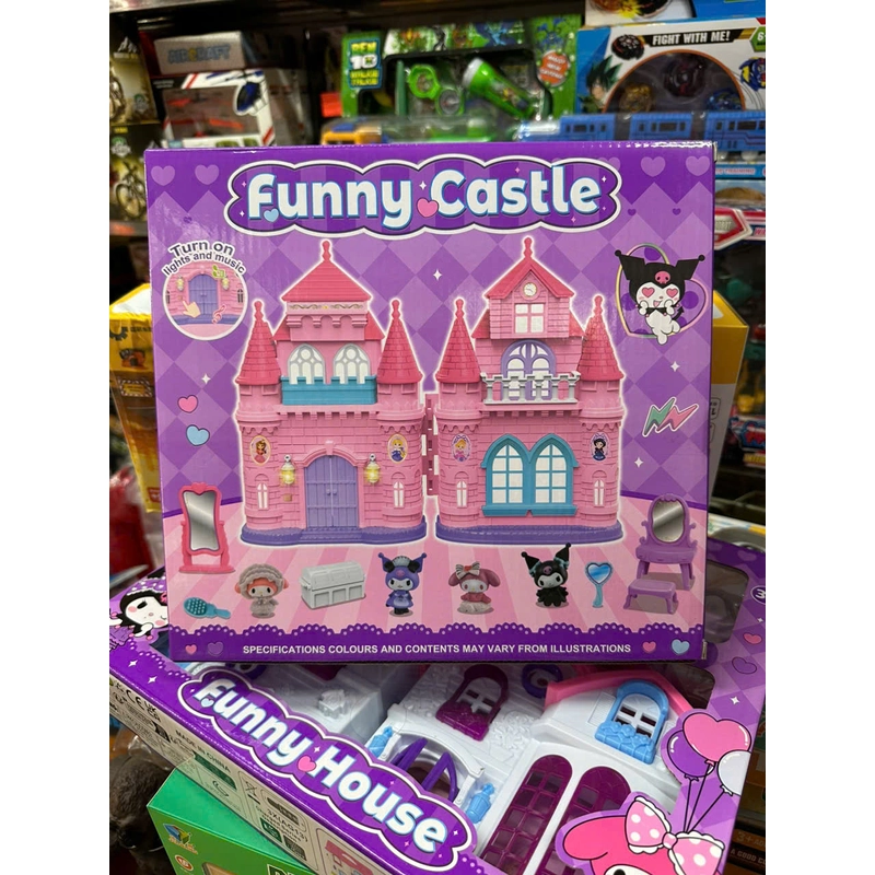 Đồ chơi nhà búp bê tòa lâu đài Kuromi có đèn và âm thanh 5807-10 Funny Castle 302166