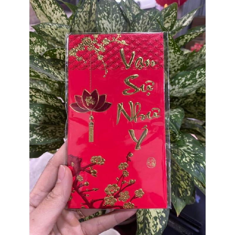 🌟 Tệp 6 cái Lì xì giấy NHUNG mạ nhũ vàng, chữ in nổi 
♥️  49438