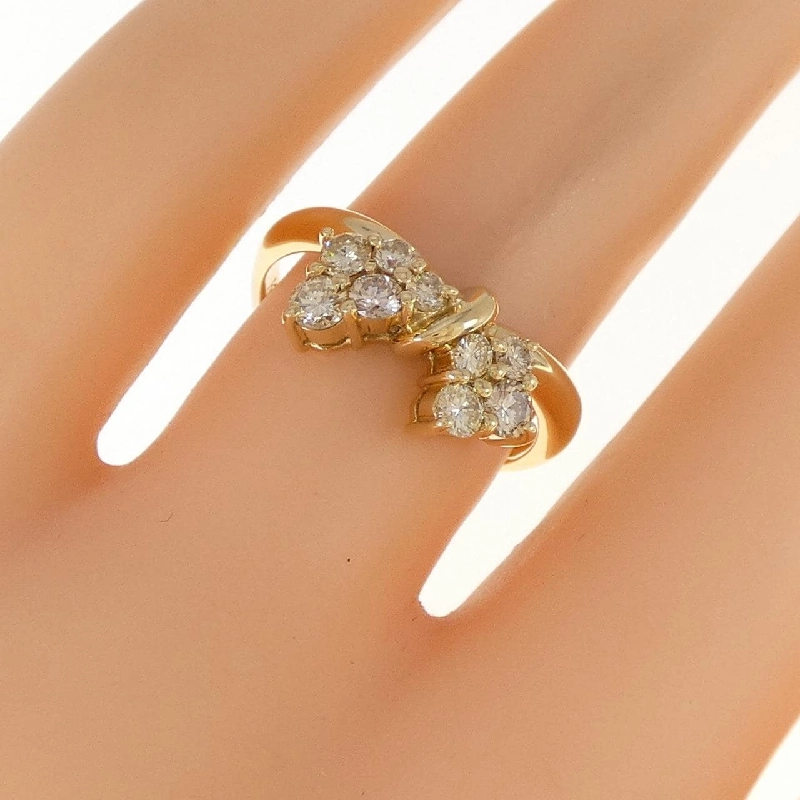 Nhẫn kim cương K18YG hình ruy băng 0.54CT 673416