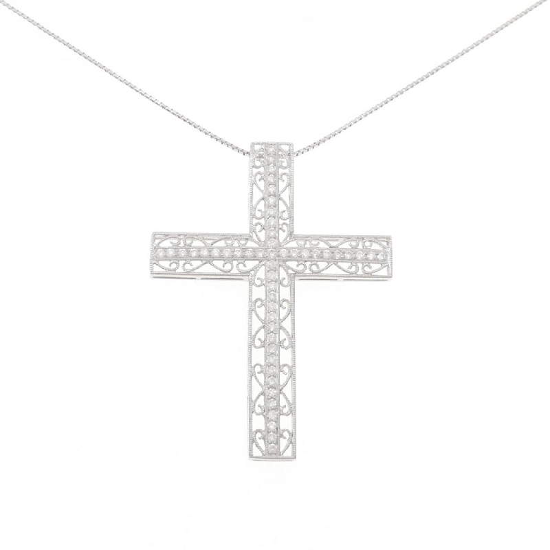 K18WG Dây chuyền kim cương chéo 0.92CT - Hàng hiệu Chính hãng 860472