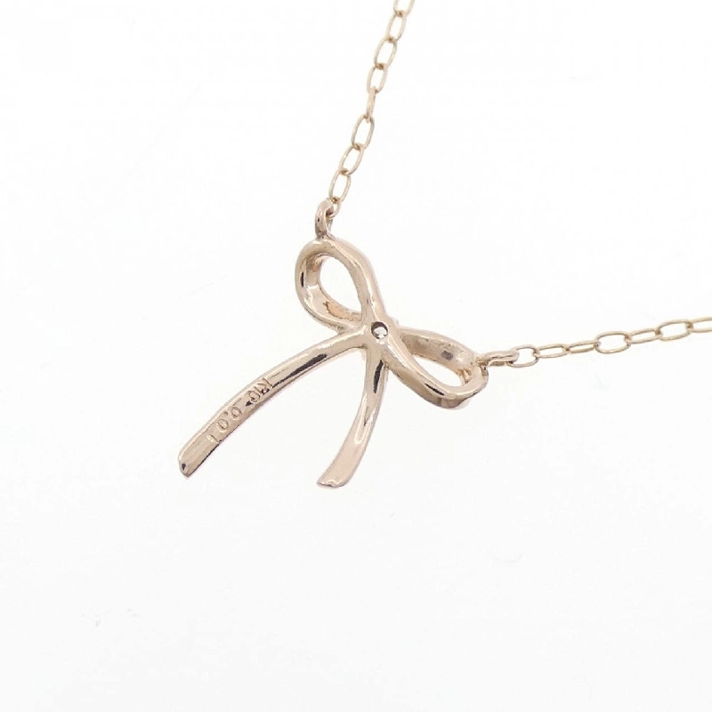 K10PG Ruy băng Dây chuyền Kim cương 0.01CT - Hàng hiệu Chính hãng 859739