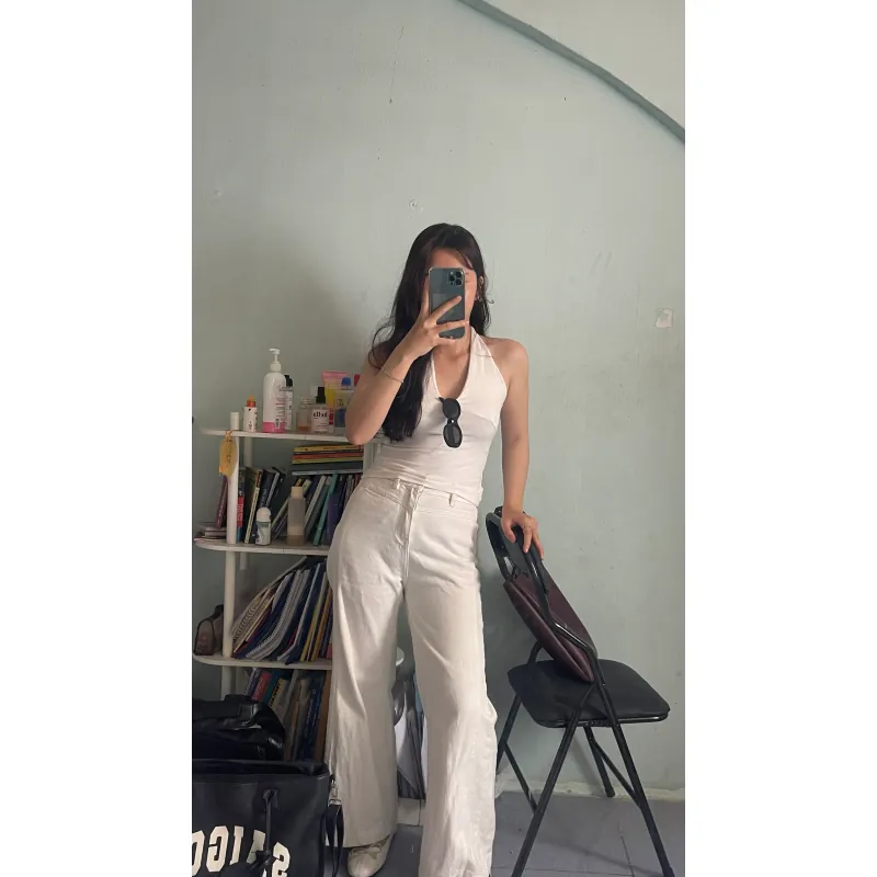 Quần ống rộng cao cạp dễ thương phối nhiều áo thời trang 1007150