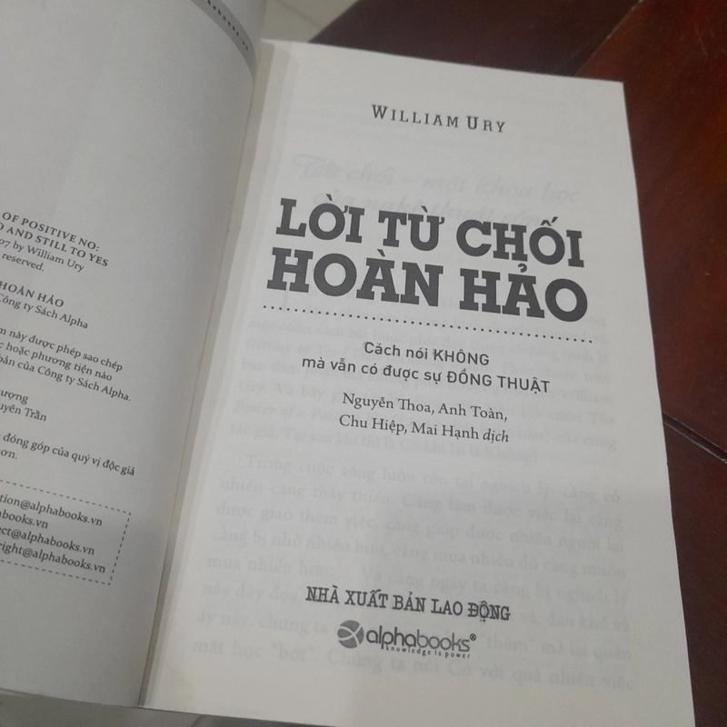 William Ury - LỜI TỪ CHỐI HOÀN HẢO, cách nói KHÔNG vẫn có sự ĐỒNG THUẬN 328211