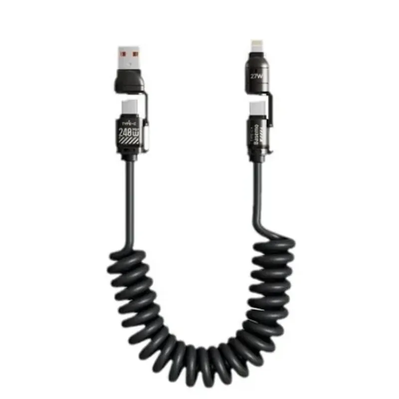 Cáp xạc lò xo siêu nhanh 240W 4 cổng in 1 1009206