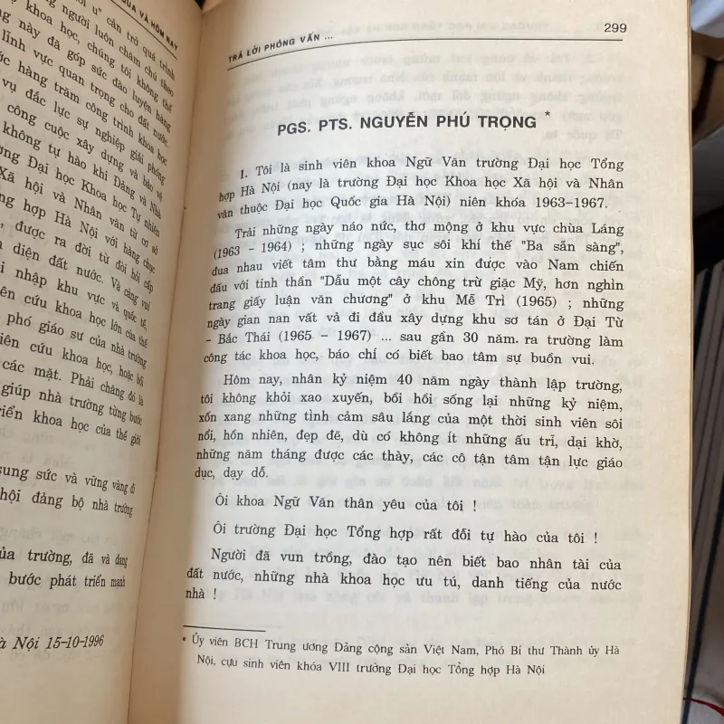 TRƯỜNG ĐẠI HỌC TỔNG HỢP HÀ NỘI, Hôm qua và hôm nay (XB 1996) 760367