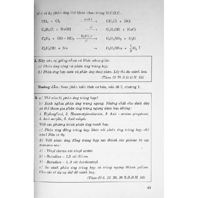 Câu hỏi giáo khoa Hóa Hữu cơ xưa (Luyện thi tú tài và Đại học) 14629