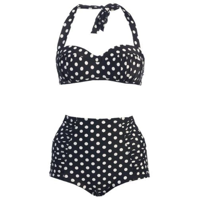 Bikini chấm bi trắng đen 80063