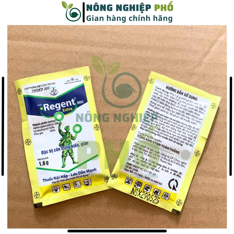 10 REGENT 800 (gói 1.6g) DATE MỚI - Diệt Kiến, Gián, Bọ Chét, Mạt, Rầy, Nhện, Bọ Trĩ, Sâu 508270