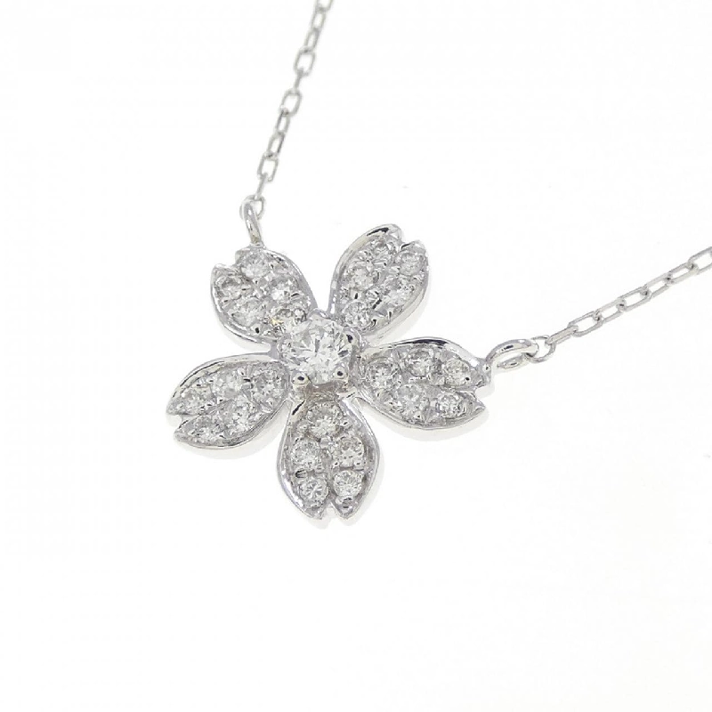 K18WG Hoa Kim Cương Dây Chuyền 0.24CT - Hàng hiệu Chính Hãng 858091