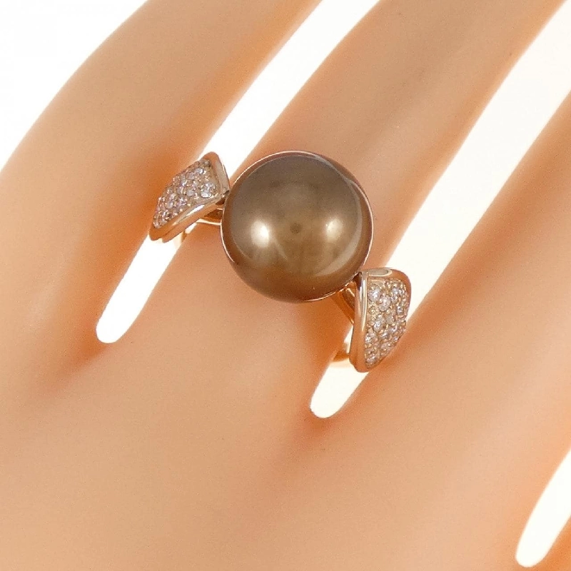 Nhẫn ngọc trai đen K18PG 10.9mm 673199