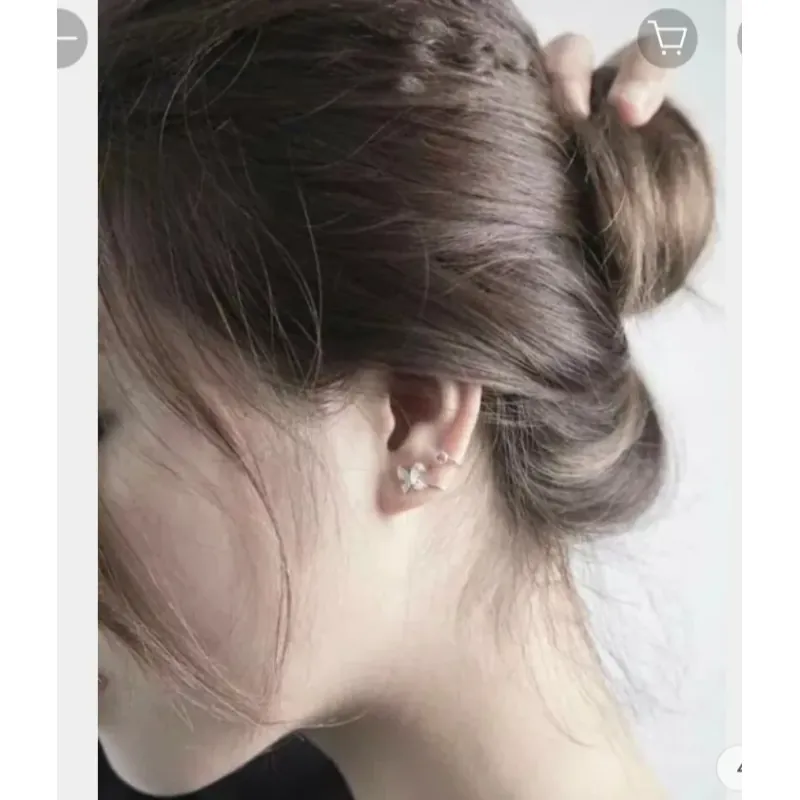 Bông tai nữ bạc 925 đính đá 2 chi tiết mềm mại 563918