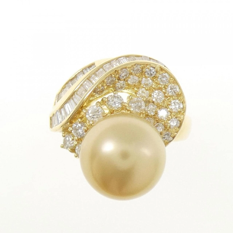 Nhẫn ngọc trai trắng K18YG 11mm - Hàng hiệu Authentic 852526