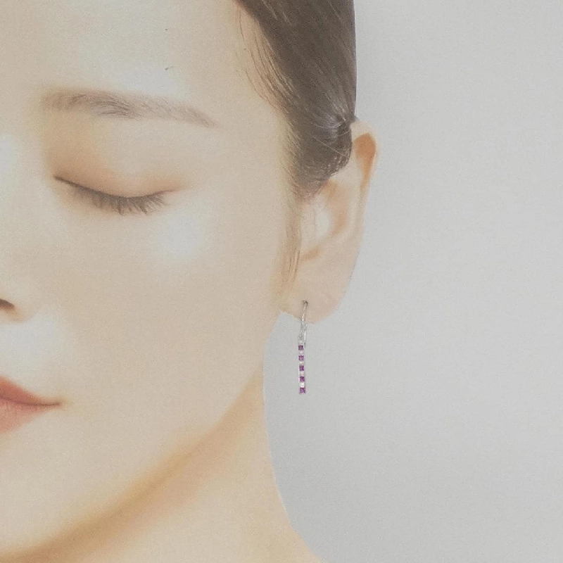 K18WG Bông tai Ruby 0.40CT - Hàng hiệu Chính hãng 873166