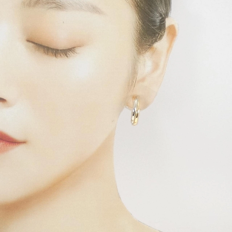 Bông tai Cartier Trinity Round một bên - Hàng hiệu Authentic 844243