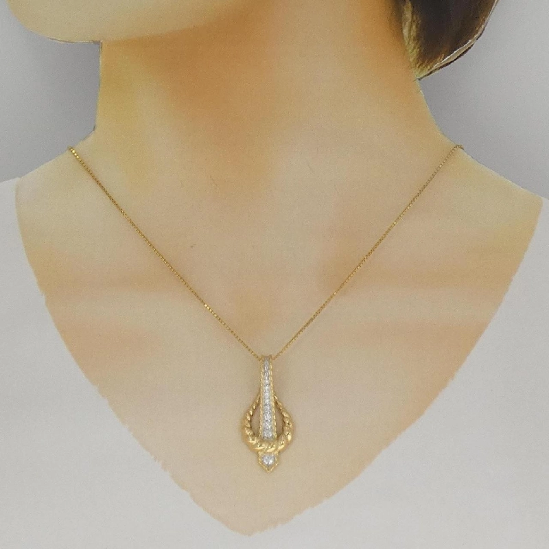 K18YG/PT900 Dây chuyền kim cương 0.24CT - Hàng hiệu Chính hãng 858307