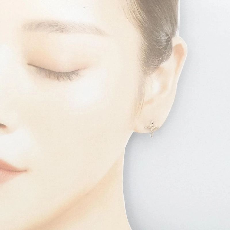 K18PG Bông tai kim cương chéo 0.36CT - Hàng hiệu chính hãng 872516