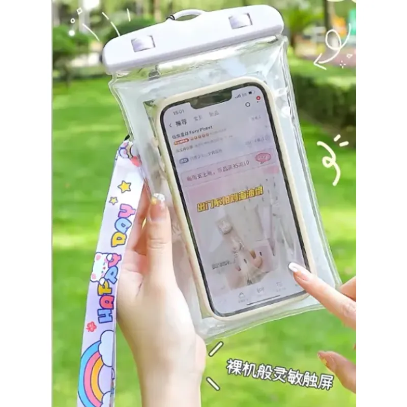 Túi Đựng ĐiệnThoại CHỐNG NƯỚC Viền Phao Hoạt Hình Kèm Dây Đeo 1013698