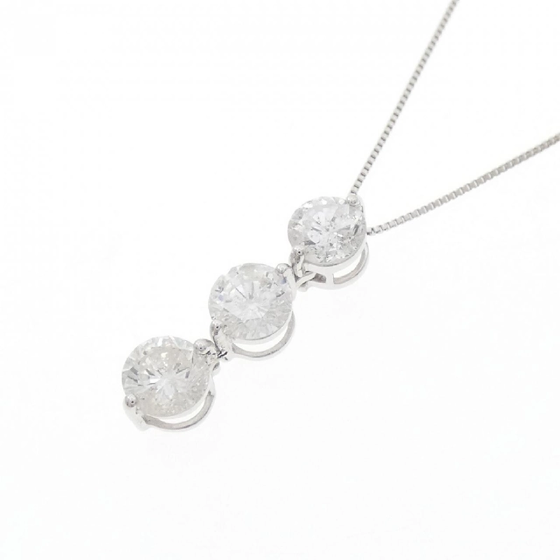 K18WG Dây chuyền kim cương ba viên 1.00CT - Hàng hiệu Chính hãng 860659