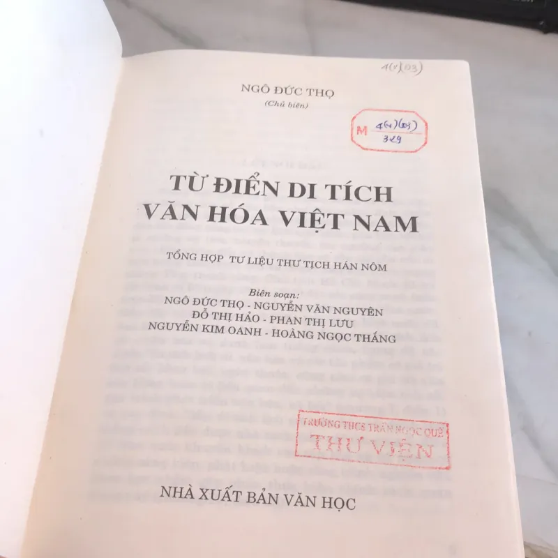 Từ điển du tích văn hoá Việt Nam - Ngô Đức Thọ  1030961