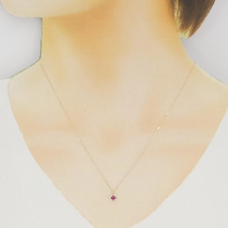 Dây chuyền ruby K18YG 0.10CT - Hàng hiệu chính hãng 859061