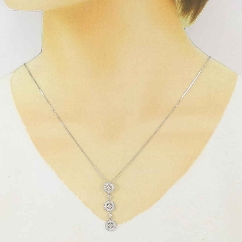 K18WG Dây chuyền kim cương 0.77CT - Hàng hiệu Chính hãng 858551