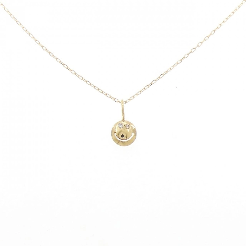 K18YG Nơ cười Dây chuyền kim cương 0.02CT - Hàng hiệu Chính hãng 857235