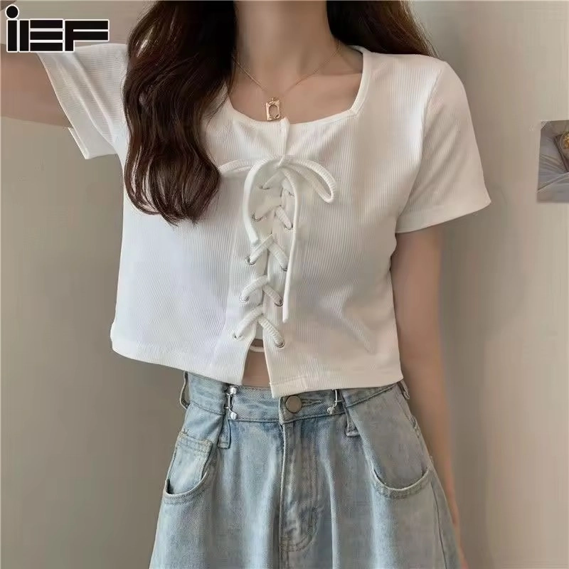 Áo Thun Nữ Spice Phiên Bản Hàn Quốc Áo Crop Top Gợi Cảm Phong Cách Instagram Ngắn Tay 496869