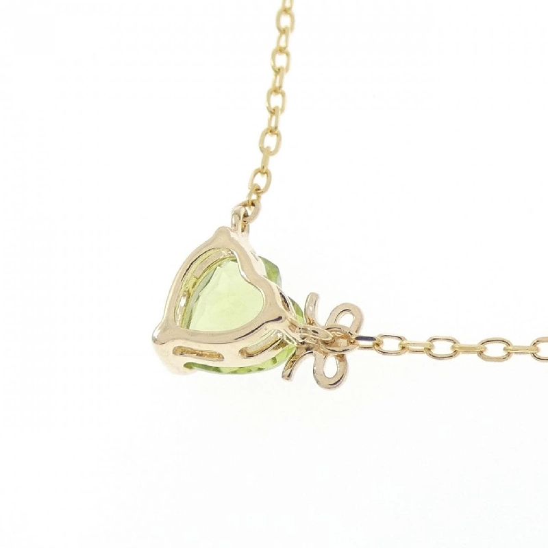K10YG Heart x Ribbon Peridot Necklace - Hàng hiệu Authentic 861579