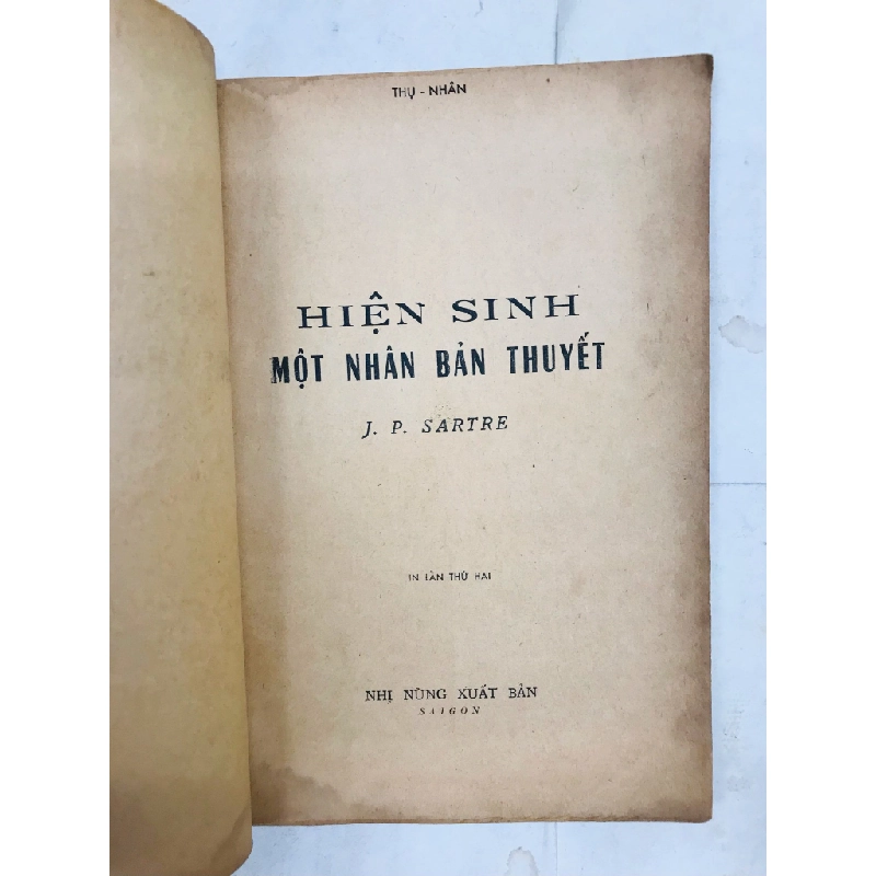 Hiện sinh một nhân bản thuyết J.P.Sartre - Thụ Nhân 127398