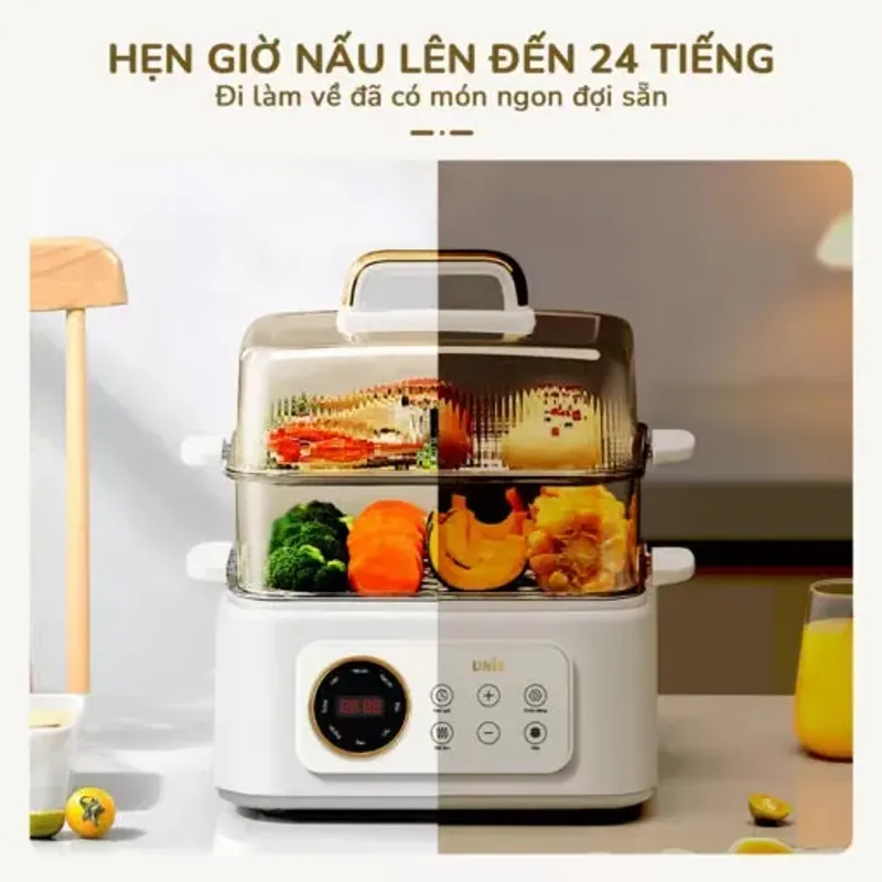 Nồi lẩu hấp đa năng UNIE UE668 dung tích 10L, chống dính Ceramic, 8 chức năng nấu tự động 607254